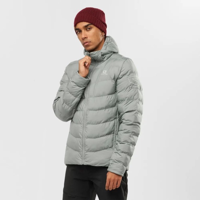 Pánské Zateplené Bundy Salomon Essential Xwarm Šedé | CZ 68YOKTH